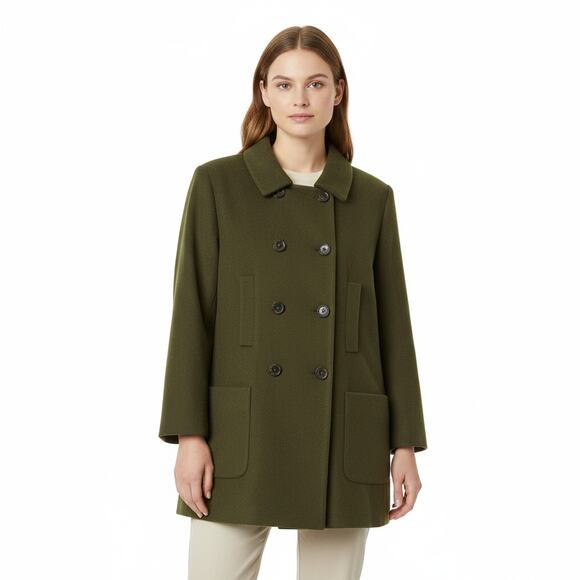 EUC Old Navy Sz XXL Y2K 2000s Olive Green Military Peacoat Short Coat Jacket - Picture 1 of 12